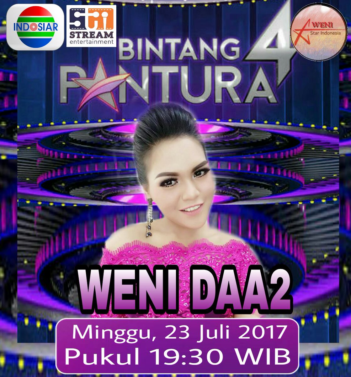 SoloBochah's tweet photo. Studio 5 @IndosiarID #bintangpantura4 @DA3_Weni #wenistar #streamintertaimen #engkaulahtakdirku https://t.co/gpcvAHlRXH