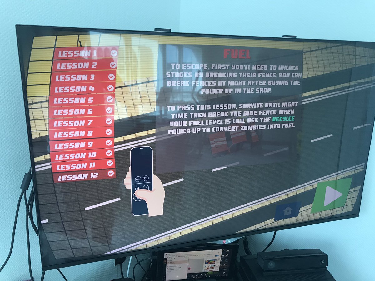 ranihasan's tweet photo. Phew! We're done switching the navigation heavy menus of #EscapeCloseCall to work with Apple TV remote! Completed all lessons too! #indiedev https://t.co/s4UxeMNbgd