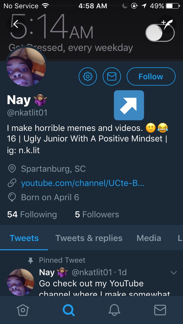 _katanna_'s tweet photo. Y'all go follow my new account full of trashy memes and somewhat funny videos 🖤✌🏽✨ retweet please cause ya girl only have 5 followers 🙃 https://t.co/RTdT5joQ1d