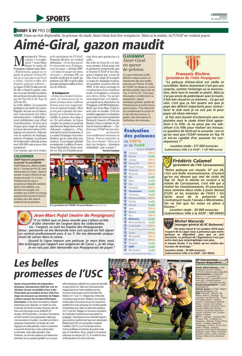 classixnouveaux's tweet photo. Pelouse, éclairage, sono : Aimé-Giral pas au niveau des standards du rugby pro. #USAP #lindependant https://t.co/xAfLXLe6mX