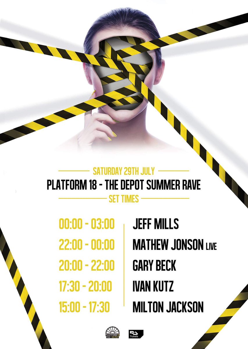 platform_18's tweet photo. Set times! Tickets are in the red! Not many left now! 6days to go! @DJJeffMills @gary_beck @mathewjonson @miltonjackson @Ivan_Kutz https://t.co/B7j9uTBhm9