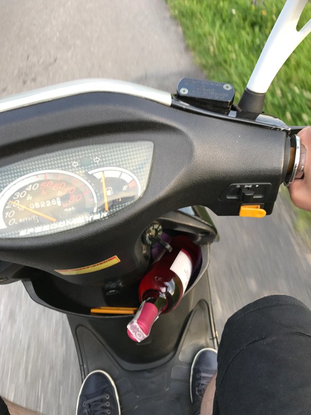 tzvicky's tweet photo. Mom's scooter put to good use https://t.co/r4LE0WK98t