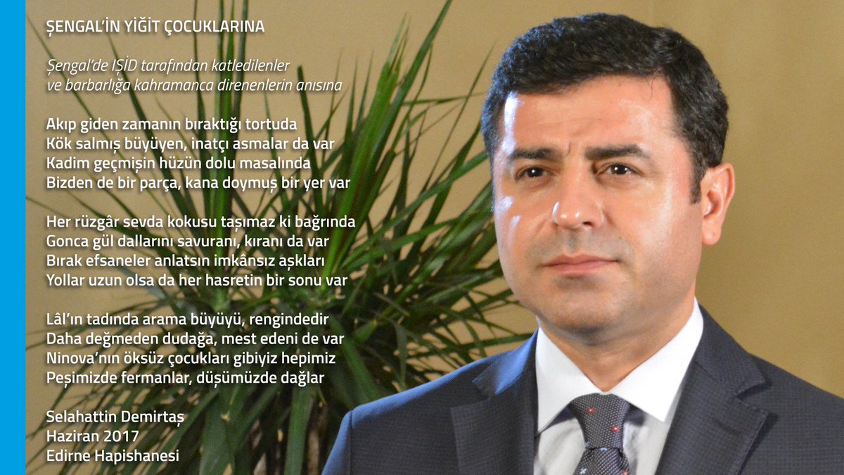 DEMGenelMerkezi's tweet photo. #Demirtaş'ın yeni şiiri. https://t.co/JTeYbsykiL