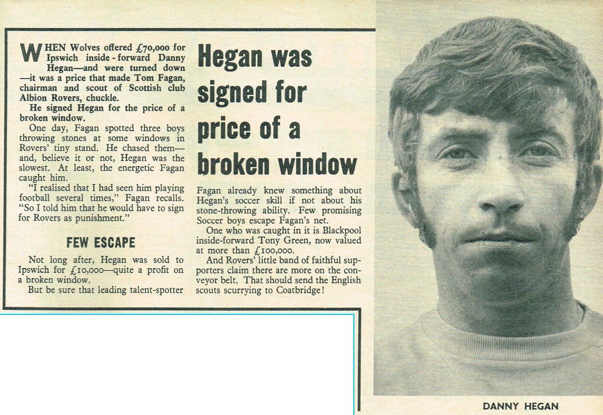 ScotsFootyCards's tweet photo. Hegan was signed for price of broken window #AlbionRovers #DannyHegan #Goal 1969-04-12 https://t.co/xpGJK55ZMv