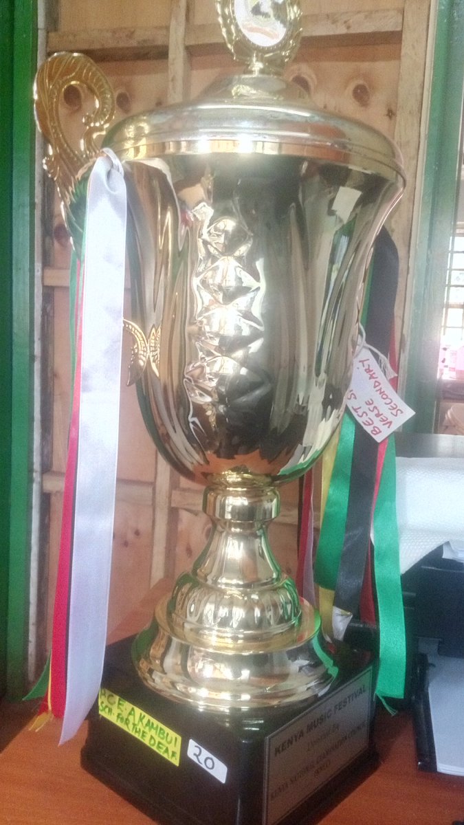 kambui_HI's tweet photo. A big trophy for the best signed verses in Kenya Music Festival 2017 nationals held in Kakamega University. @ExamsCouncil @Deafmediakenya https://t.co/yZHoLfh5Vz