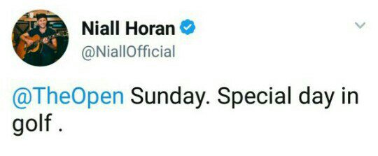 minsonje_'s tweet photo. #7yearofonedirection

Группе 7 лет. Фанаты выводят тег в мировые и скучают. Тем временем Найл:

- Воскресенье. Особый день для гольфа https://t.co/pM5nMYwTRs