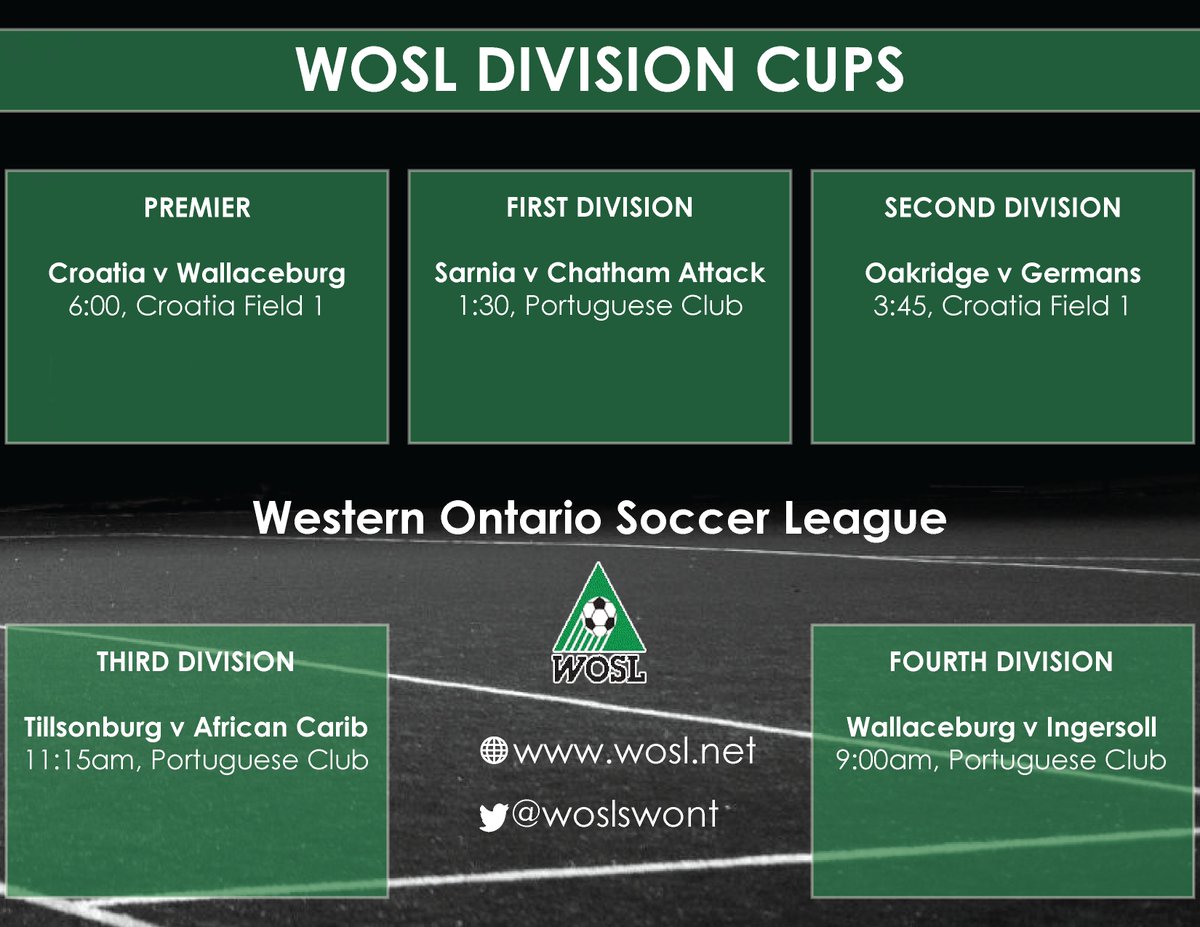 WOSLSWONT's tweet photo. Division Cup Matches for Sunday, July 23. #WOSL https://t.co/yW2nGcfT3o