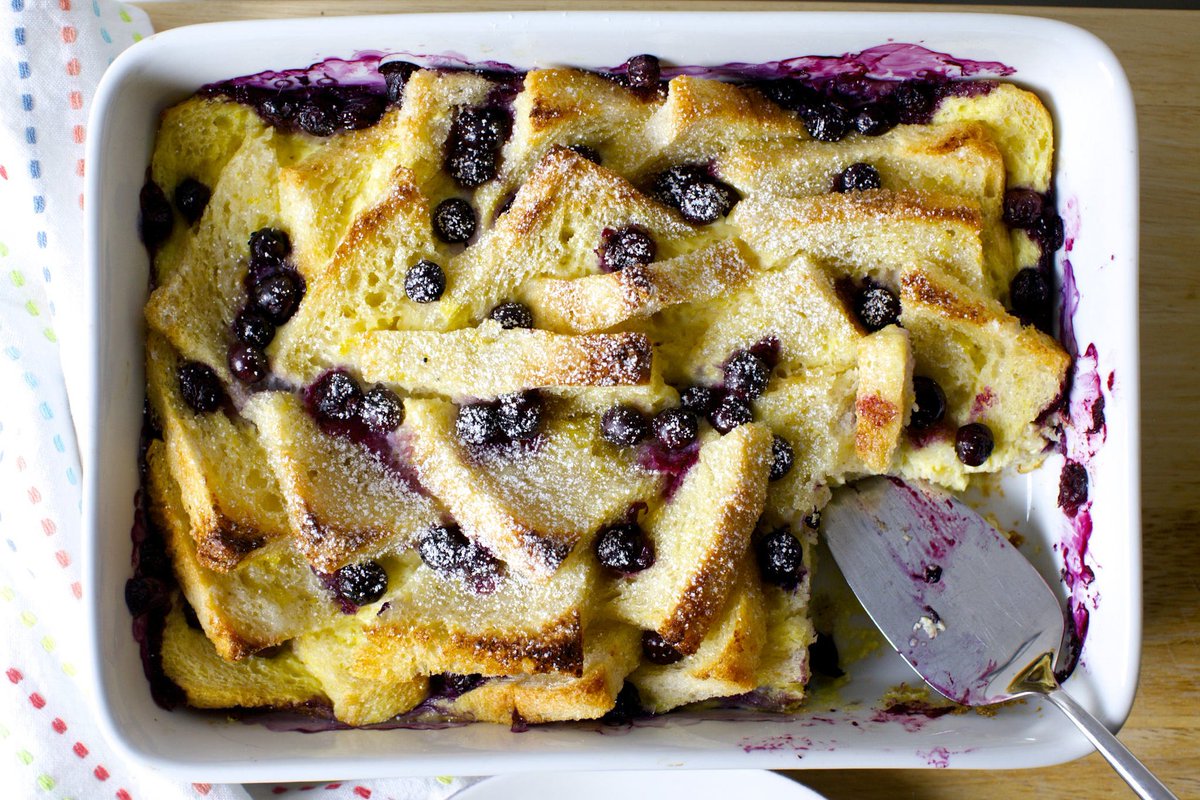 Buttered bread, lemon sugar, pockets of jammy blueberries, custardy center, bronzed lid. Hello, Sunday, we love you: goo.gl/JUs25A