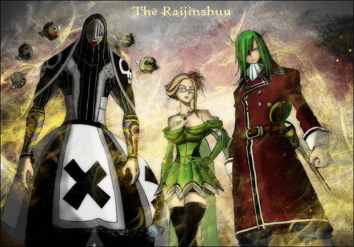 FamilyTailRol's tweet photo. [SE SOLICITA]
Miembros del Raijinshuu excepto Freed. 
#RT 
#Laxus https://t.co/AGzMyHyquj