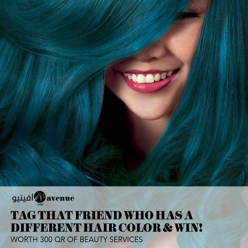 Tag that friend who has a different hair color every time you meet. 👧  👧 

👏 Lucky winner would get QR 300 worth of beauty services. 👏