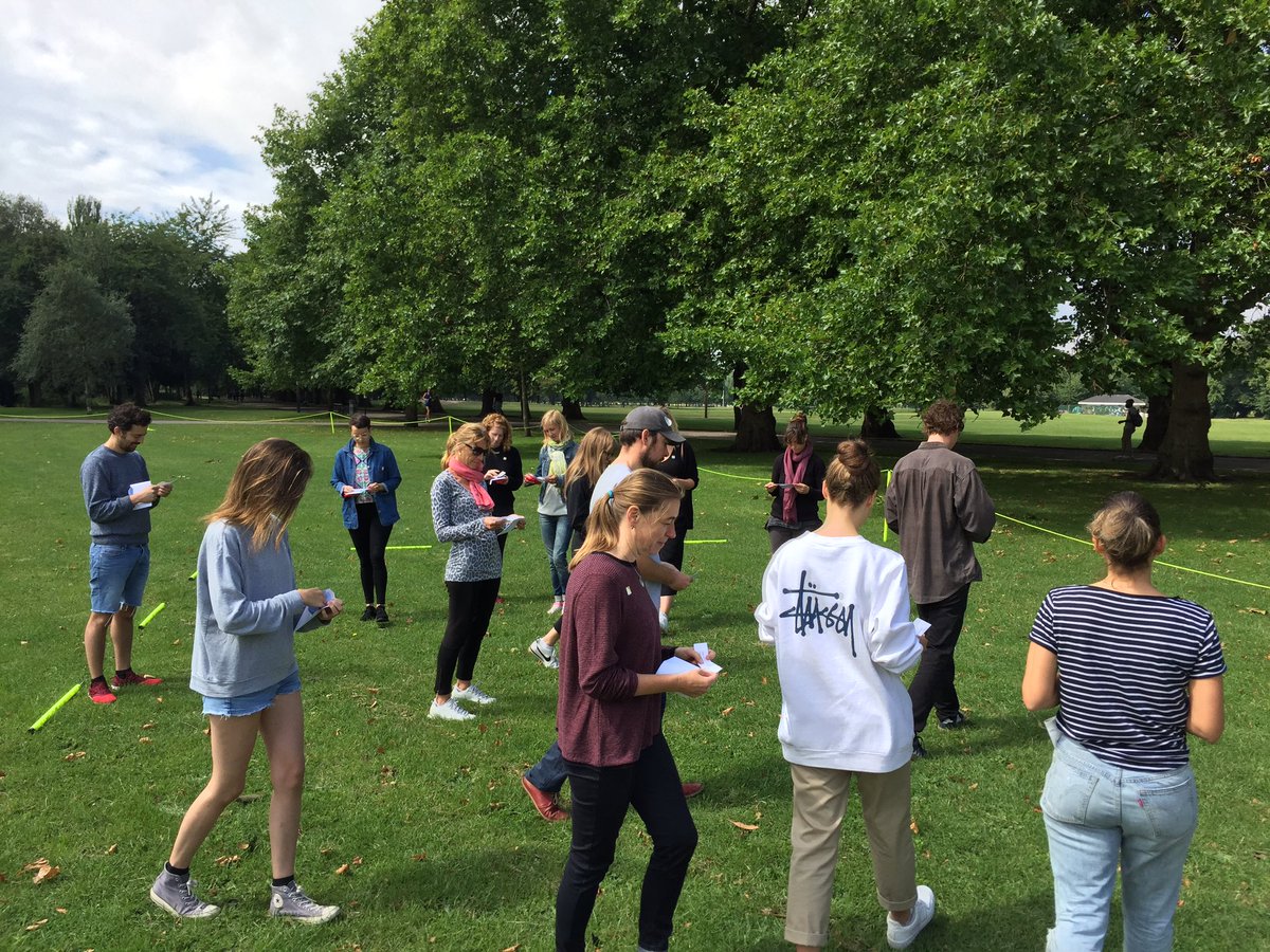 CrowdControlLDN's tweet image. The first activity of day 2 has begun Animal Collectives in Victoria Park #CrowdControlLDN #artandscience #collectivebehaviour #HackneyWick