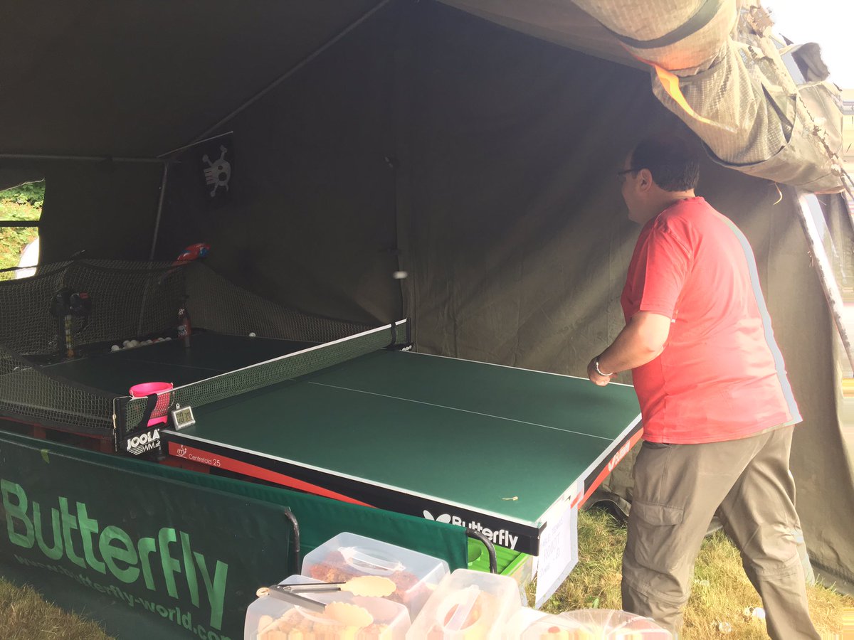 NUNTableTennis's tweet photo. Robot is action again, 2 minute challenge. How many balls can you keep on the table #Bramcote Open Day 🏓 https://t.co/kzUotrFgTU