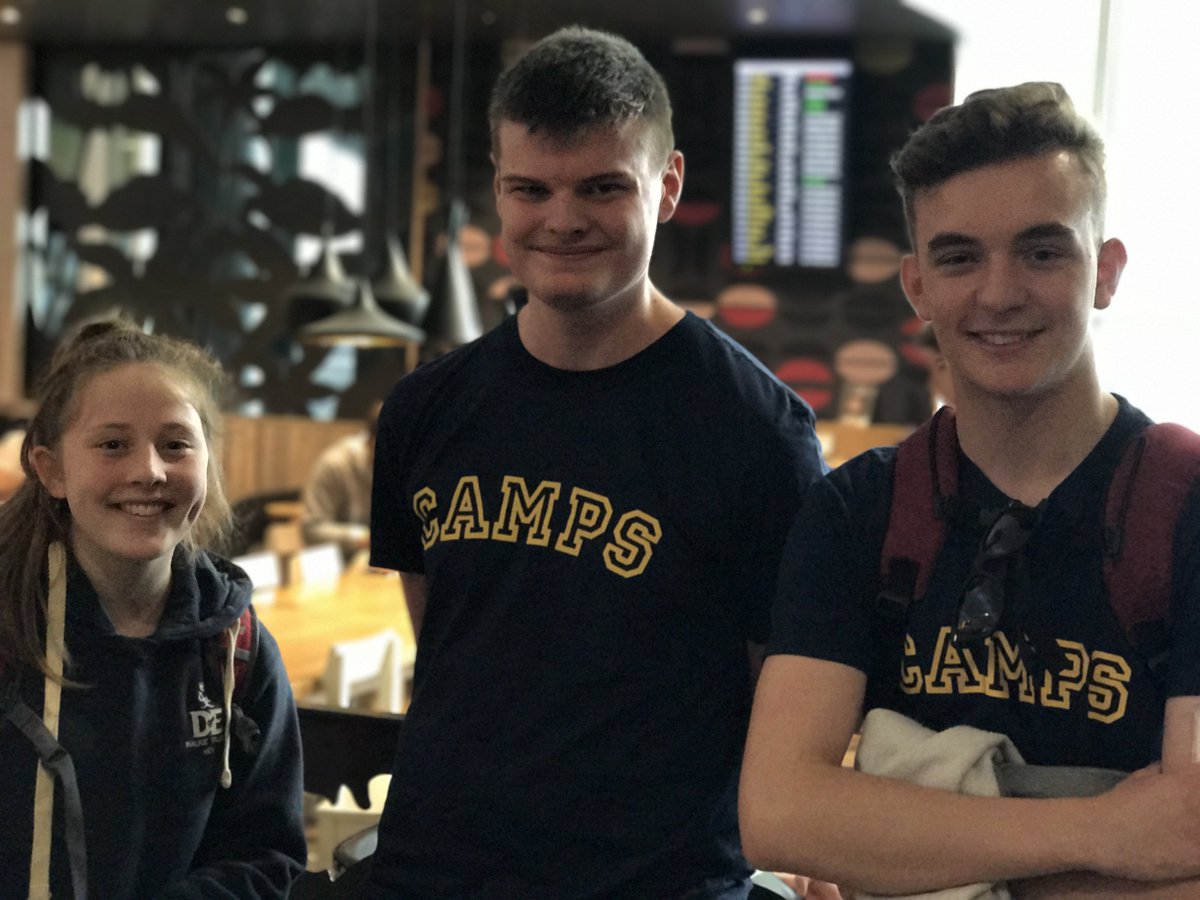 TDMS_Evesham's tweet photo. Three of our students at the airport, ready to fly to Borneo for a month with Camps International https://t.co/Xs3ccKHuhL