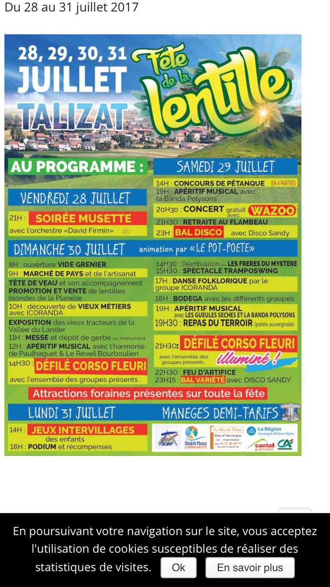 nopapduareg's tweet photo. Fête de la lentille a #talizat @cantalauvergne @Auvergne @actucantal @actucantal @lamontagne_fr @opticiens_krys @optic2000 @LeQGCantalous https://t.co/JWDqsR5J6J