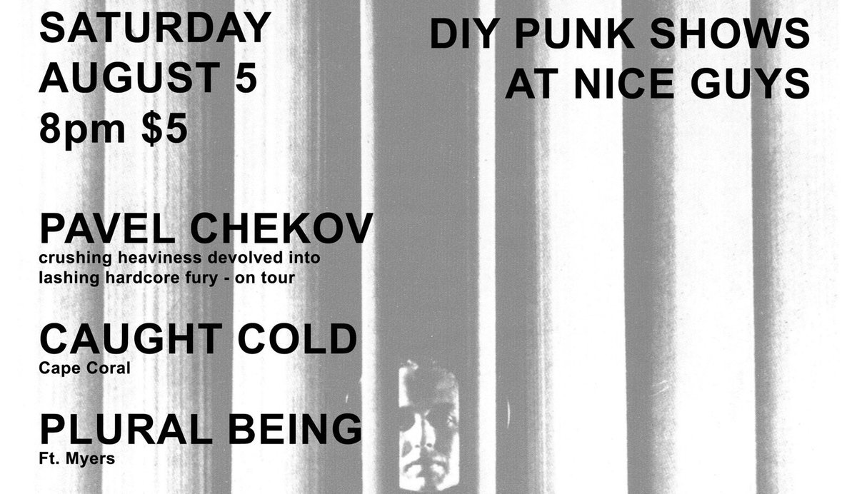 CaughtCold's tweet photo. A little under two weeks away, Our first show. Roll out. #CaughtColdFL #SWFLHardcore https://t.co/IgSwtq90fb