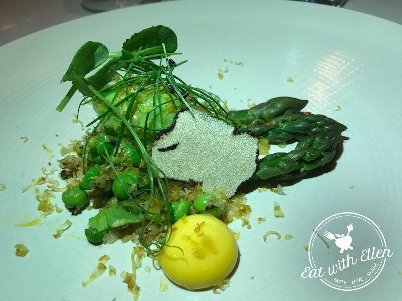 Hinckley Asparagus, Peas, Truffle and Pickled Eggs <a href="/Restaurant23/">Restaurant 23</a>  bit.ly/2tGawPF