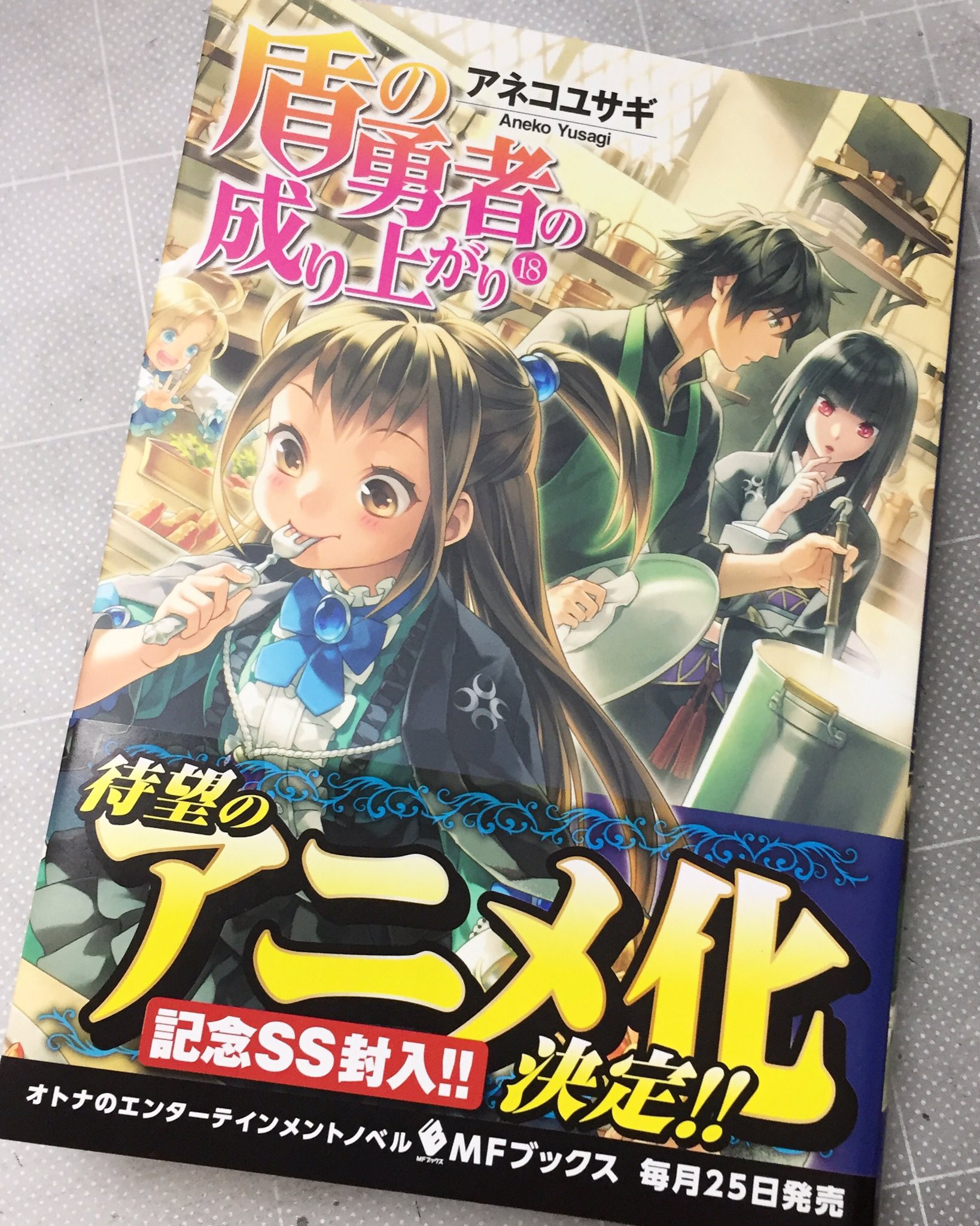 藍屋球 盾勇者22巻12 22発売 書籍版 盾の勇者の成り上がり 18巻 頂きました 料理姿が板についてる尚文 裏表紙の帯にはあの設定画も T Co 813azdewff Twitter