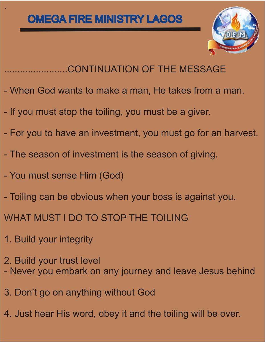 ofmlagos's tweet photo. #LiveServiceWithRevFidelisAyemoba
#9SundaysofDivinePossibilities
#SundayJuly23 #2017
#TaggedGodCan
#ofmlagos https://t.co/nkTNW0nOQo