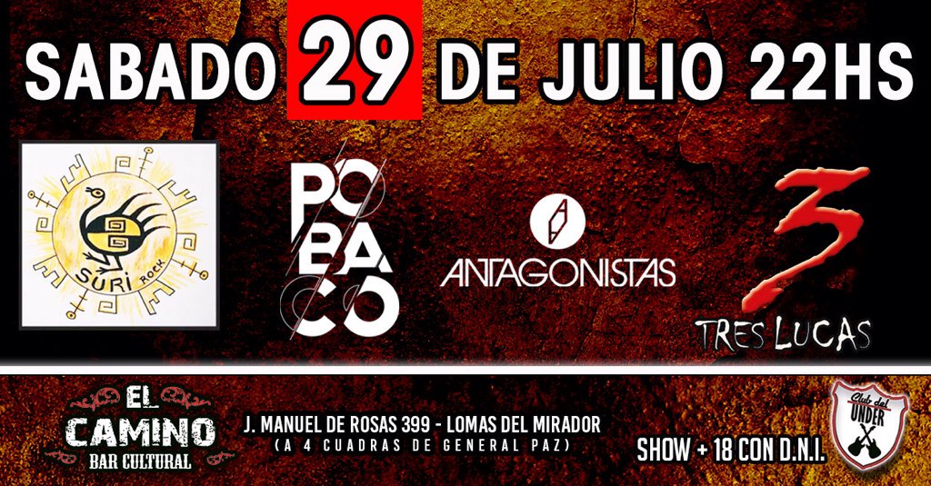 ClubdelUnder's tweet photo. @pobacomusica @elcaminobar https://t.co/ZviZF0kaHn