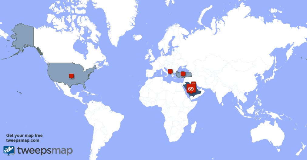 AL7RBI111's tweet photo. My followers live in Saudi Arabia (66%), Kuwait(16%)... Get your map: https://t.co/df2jWD1dey https://t.co/gQ4yStcDHZ