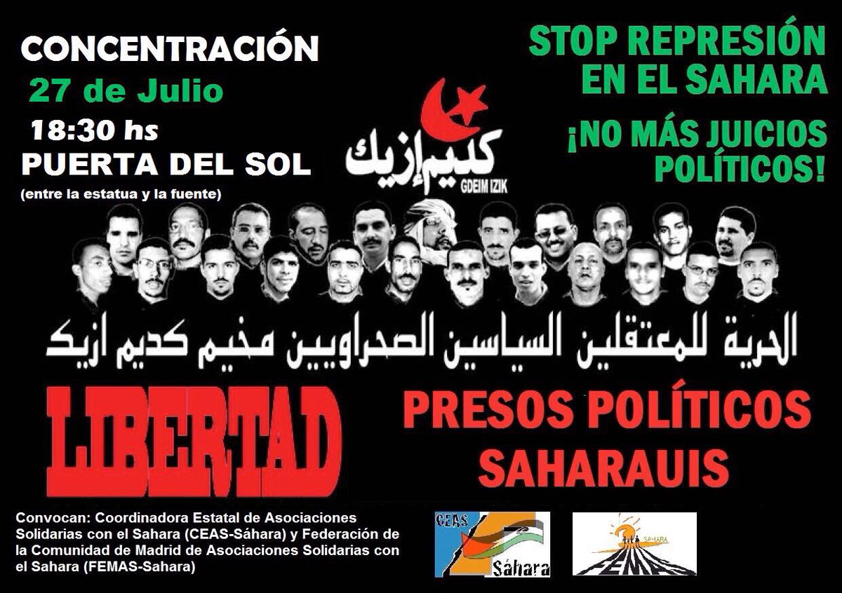 #GdeimIzik 
#libertadpresospoliticossaharauis #