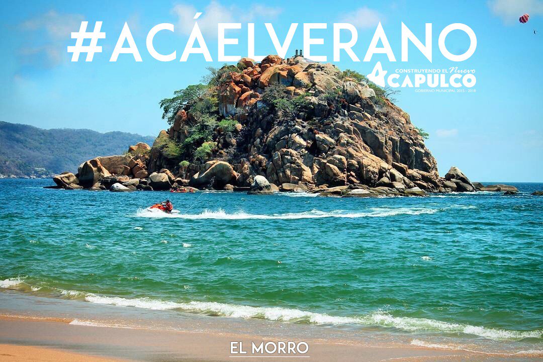 AcapulcoGob's tweet photo. #AcáElVerano Uno de los iconos más representativos de nuestra bahía, El Morro.

#VentePaAcá y disfruta  del sol, playa y arena. https://t.co/zMVcvngu1F