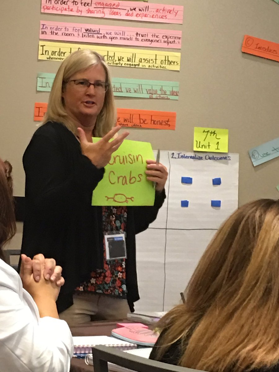 Bridget and Jennifer lead us in #purposefulplanning by creating "sea creature" themed grade level teams #SpringBoardPL <a href="/DougSBoard/">Doug Waugh</a> 🐢🦐🐠🐟🐡🐬🦈🐳🐋