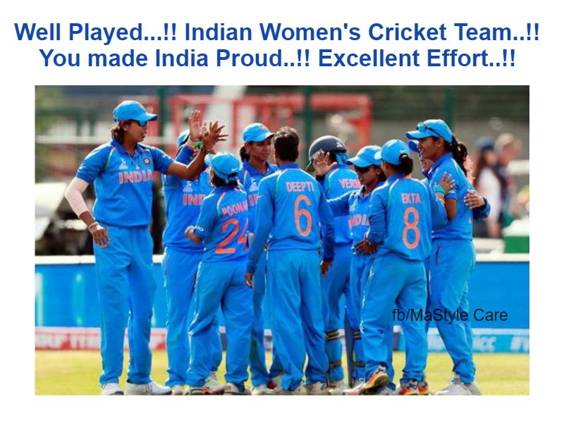MaStyleCare's tweet photo. #TeamIndia 😊 #WWC17Final #IndvsEng https://t.co/y0i7PVMsv6