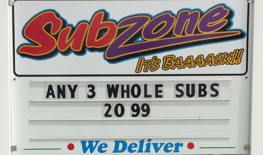 SubZoneOfficial's tweet photo. Stop down to 1000 W. Sixth st. for some great subs! Here is one of our many deals we have going on 🍽😋 https://t.co/AQ33XdjGYJ