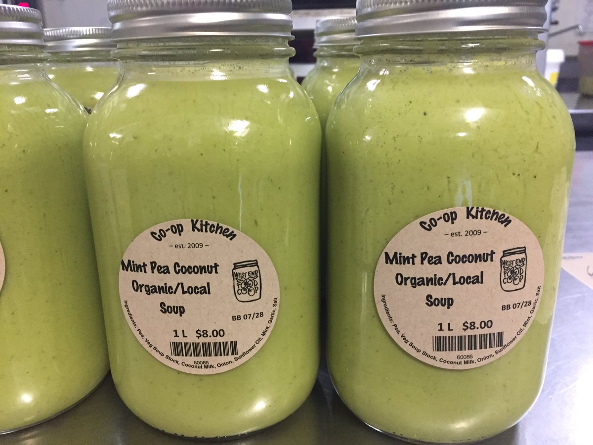 WestendFoodCoop's tweet photo. Looking for a tasty, nutritious way to cool off today? Pick up a fresh, cool Minted Pea & Coconut soup made #inhouse from our #coopkitchen! https://t.co/5ztbkRN8n7