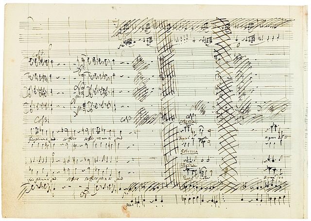 austinkleon's tweet photo. A page from Mozart's original score for Idomeneo — note the deletions https://t.co/XZTmQv2d4z