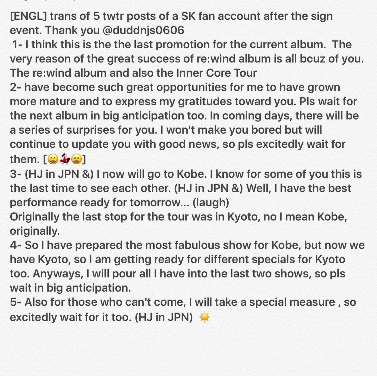 sunsun_sky's tweet photo. [ENGL] trans of 5 twtr posts of a SK fan account after the sign event, that I just rted. Thank you @duddnjs0606 감사합니다^^💚 #김현중 #KHJInnerCore https://t.co/LxoTZYOl8e
