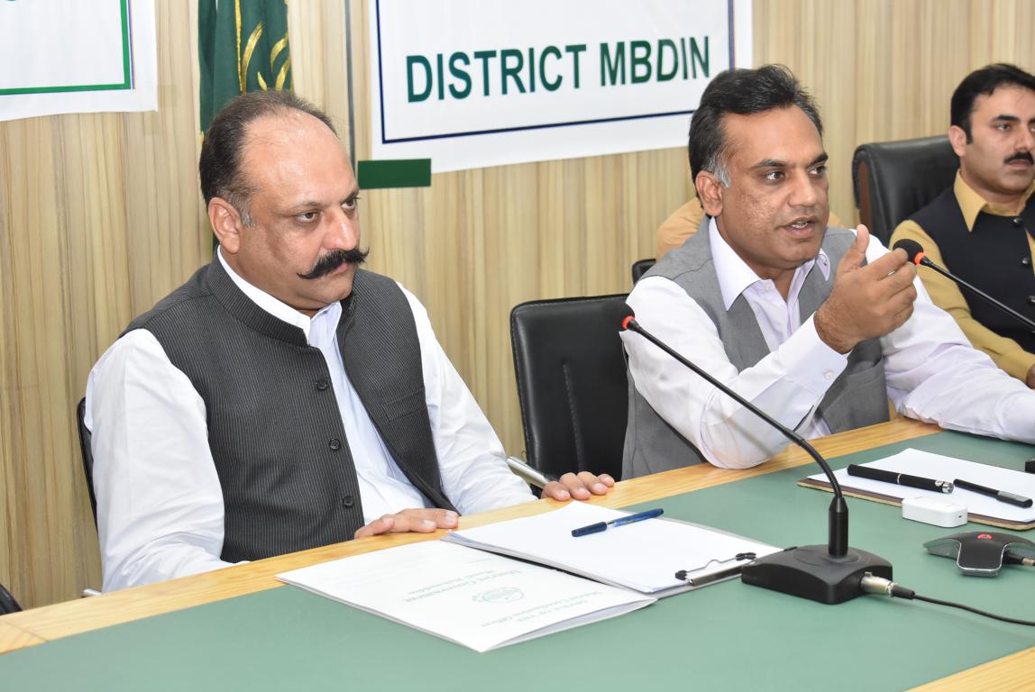 Adviser to CM Punjab Nawabzada Tahir ulmulk was briefed by DC MB Din about arrangements to help masses in case of any natural calamity.