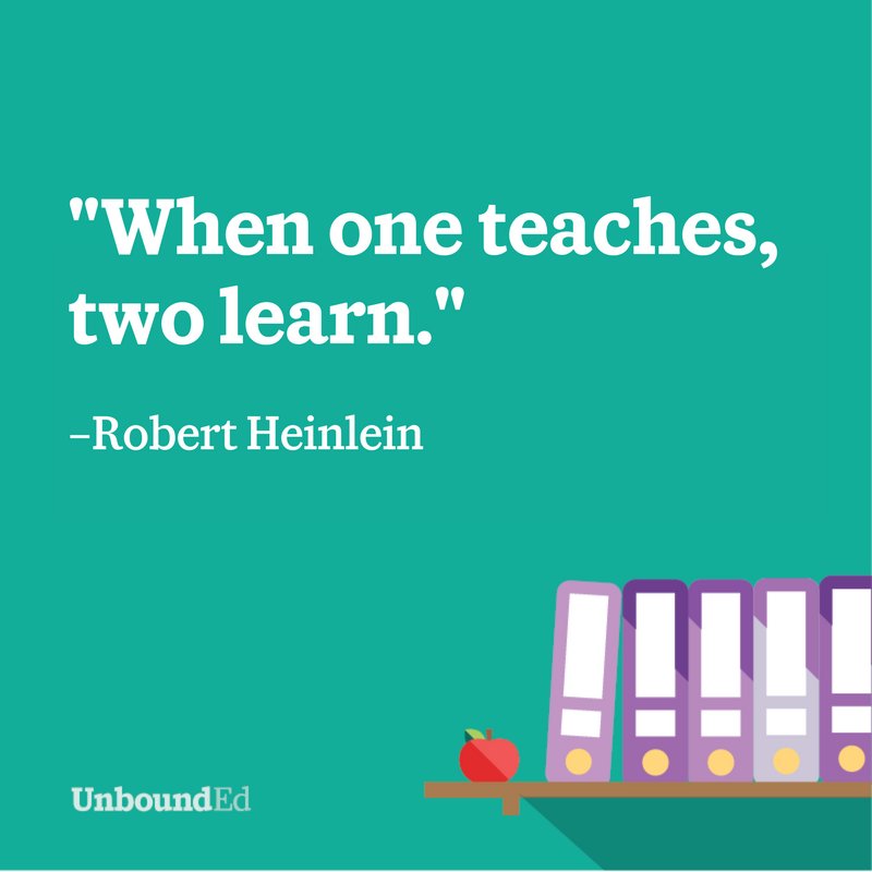 Teachers are students, too – and vice versa! – reminds @unboundedu.