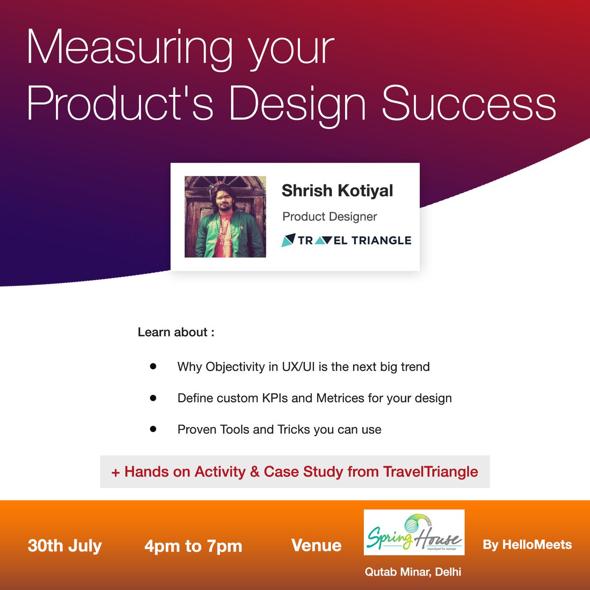 hellomeets's tweet photo. #Design Workshop with @ShrishKotiyal on 30th July at #SpringHouseQutub!! π Register here: https://t.co/g7D3T8hv28 https://t.co/3D5DHgPjC6