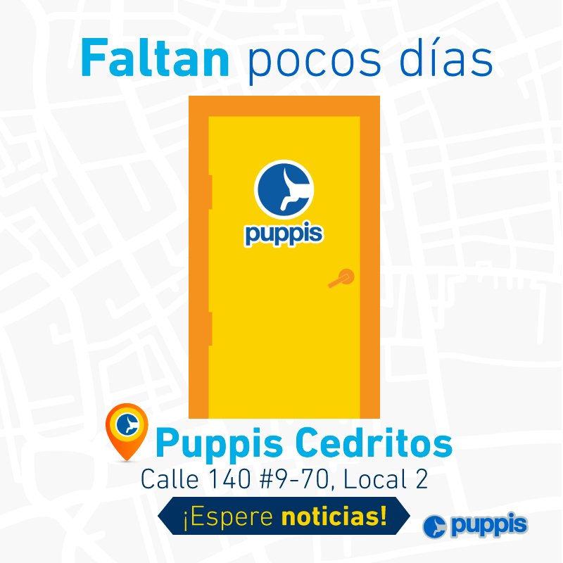 puppiscol's tweet photo. Estaremos más cerca de ti y de tu mascota, espera noticias de nuestra nueva sede en Cedritos. #AmigosPuppis #PetStore  #puppiscolombia https://t.co/4ecUttcZsl