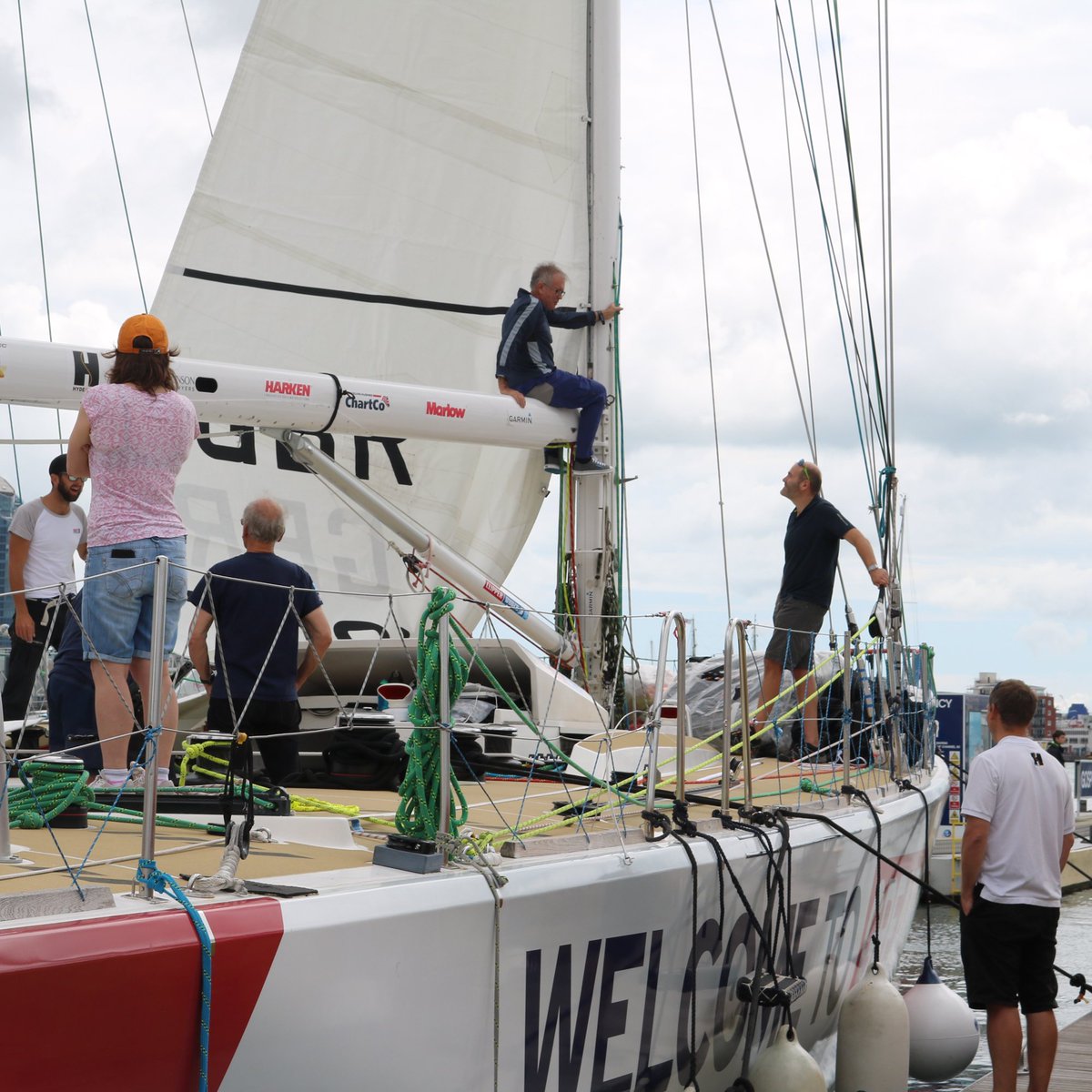 ClipperRace's tweet photo. The twelve #ClipperRace yachts are a step closer to being ready for the #RaceofYourLife thanks to @HydeSailsUK1 https://t.co/BGrUvC0mxK https://t.co/Cb8BXDLh7z
