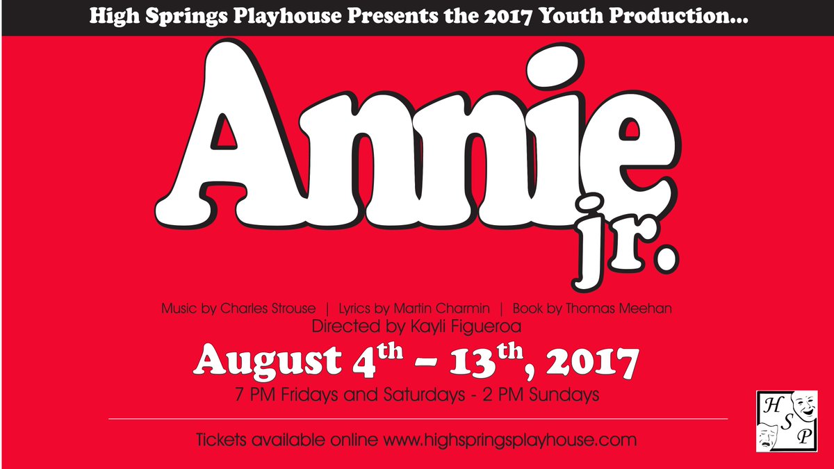 HSPlayhouse's tweet photo. This show is HOT! Get your #Annie Jr. tickets before they are all gone or the sun may not come out tomorrow. Tickets only $8 https://t.co/nTtMB7E8GA