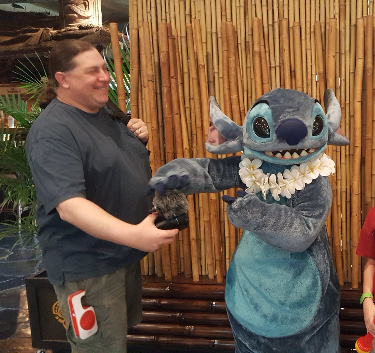 We beamed over to Disney to meet our favorite alien, Stitch!  He loved Capt. Chris' mic cover, which looks like a tribble!!!!