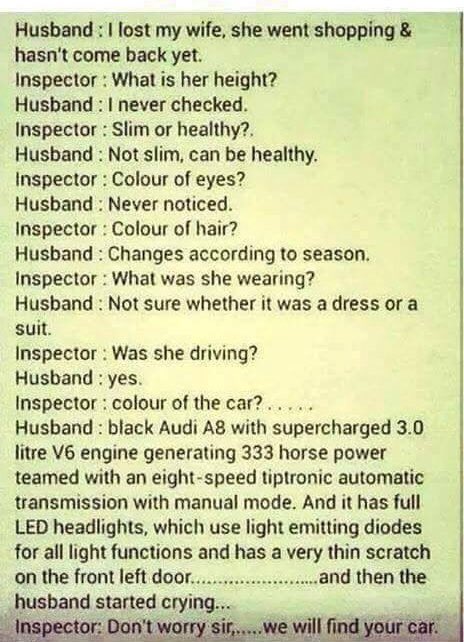 4bruce7's tweet photo. Husband: I Lost My Wife.😪😪 https://t.co/9mHWkIx0vq