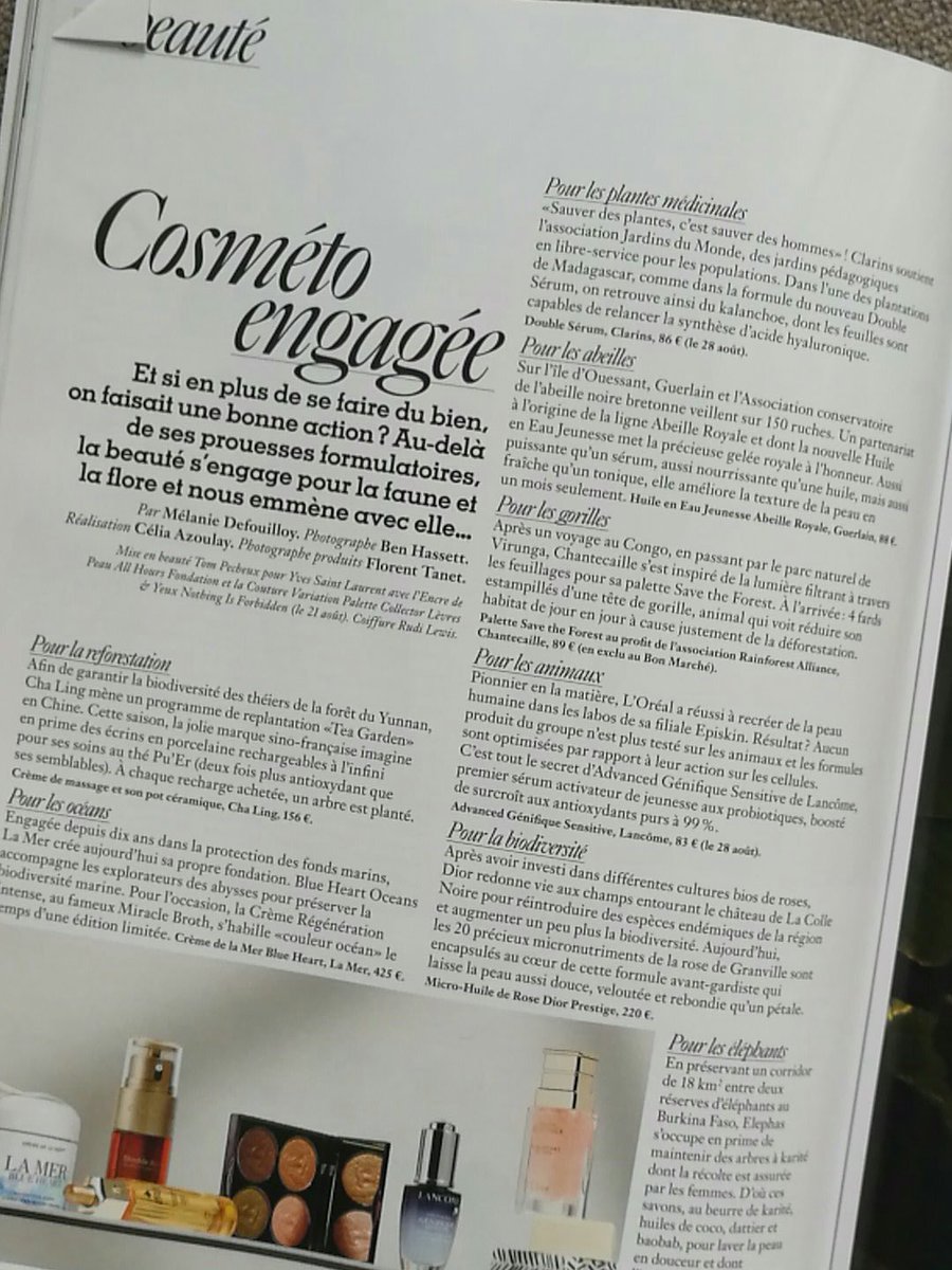 CEWFrance's tweet photo. #cosmeto engagée dans @VogueParis bravo la beauté n'est pas futile ♥ https://t.co/5qiYxyN8Uk