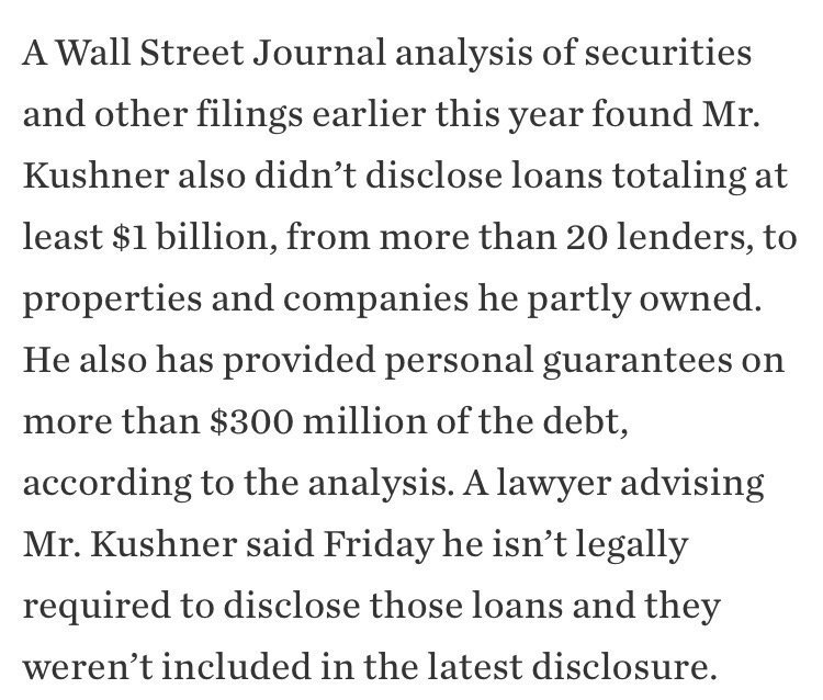 The Hummingbird 🐦 (@sayshummingbird) on Twitter photo If you can do one thing for me today, retweet this
<a href="/WSJ/">The Wall Street Journal</a> found that Kushner has $1,000,000,000 in undisclosed loans
wsj.com/articles/jared… If you can do one thing for me today, retweet this
<a href="/WSJ/">The Wall Street Journal</a> found that Kushner has $1,000,000,000 in undisclosed loans
wsj.com/articles/jared…