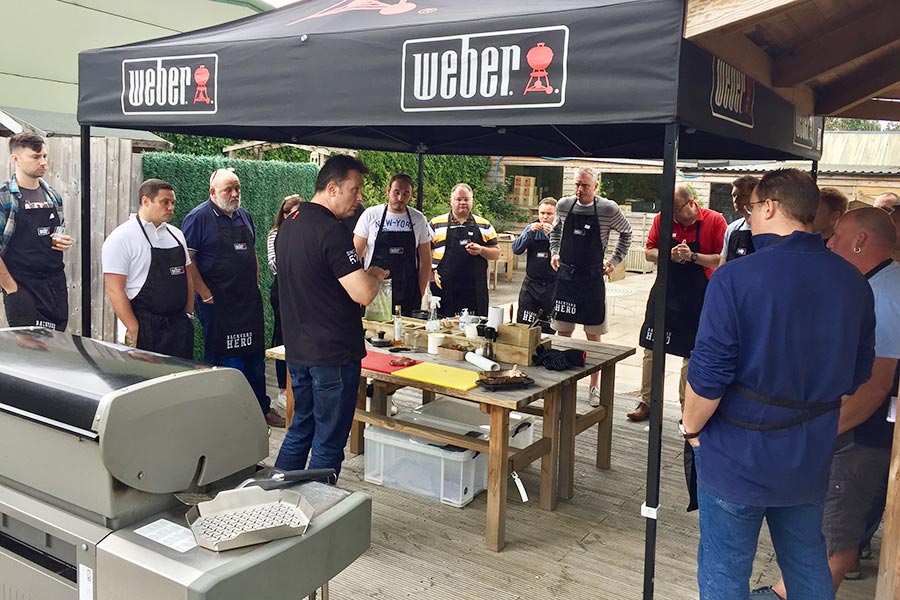 RGCHertford's tweet photo. A big 'thank you!' to @MrAndrewDickens, @Weberbarbecues  &amp; all those who turned up as BBQ students &amp; left as Backyard Heroes! #HandsOnClass https://t.co/MOCcaFadIN