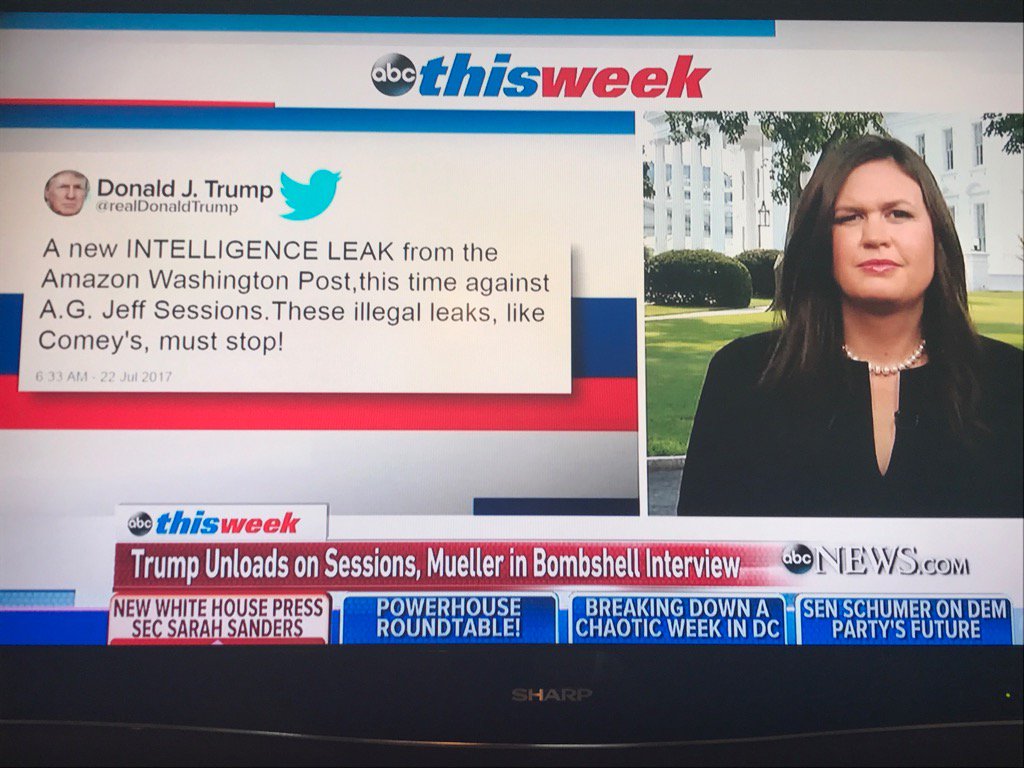 ABC just casually throwin' a Russian flag behind a tweet from <a href="/POTUS/">President Donald J. Trump</a>.
