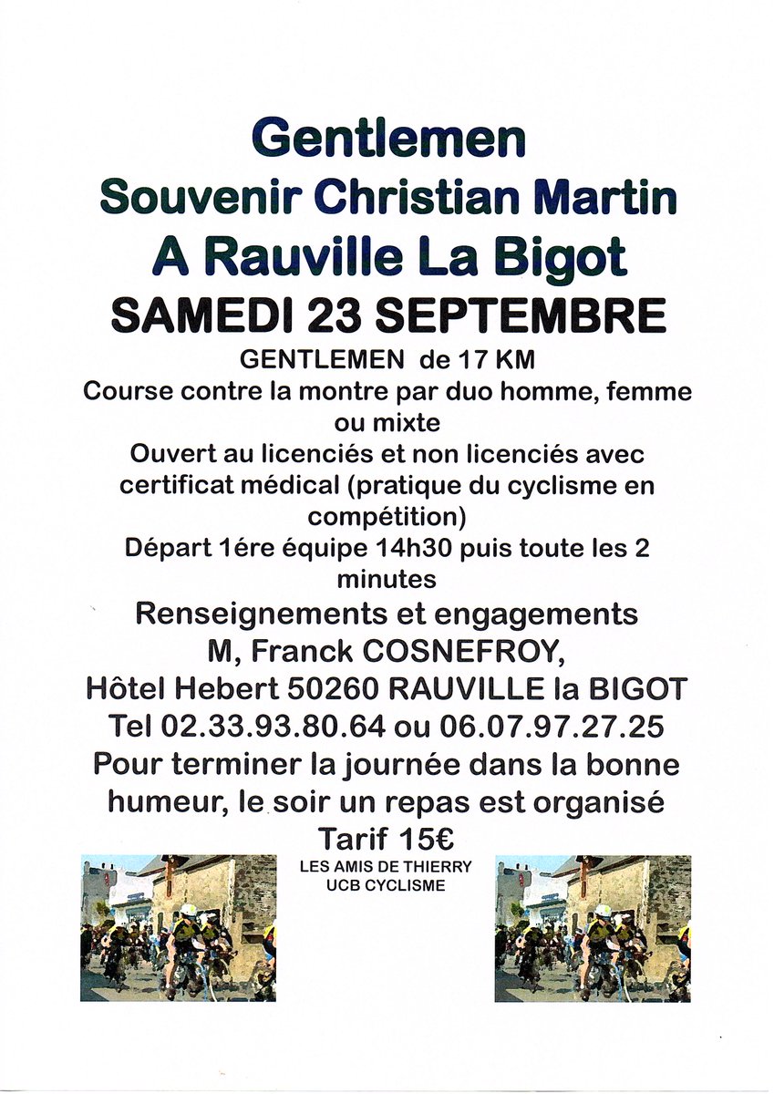UCyclisme's tweet photo. Gentlemen de Rauville la Bigot https://t.co/jG379w9qm4