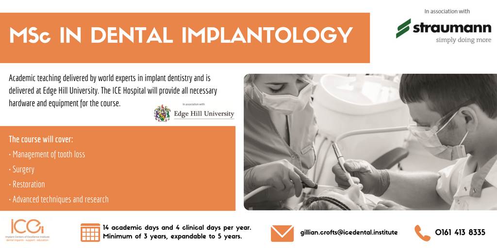 StraumannUK's tweet photo. @ICExcellence PG DIP/MSC in #DigitalImplants @edgehill  - to book call 01614138335 or email gillian.crofts@icedental.institute #implantology https://t.co/hmrZImINJl