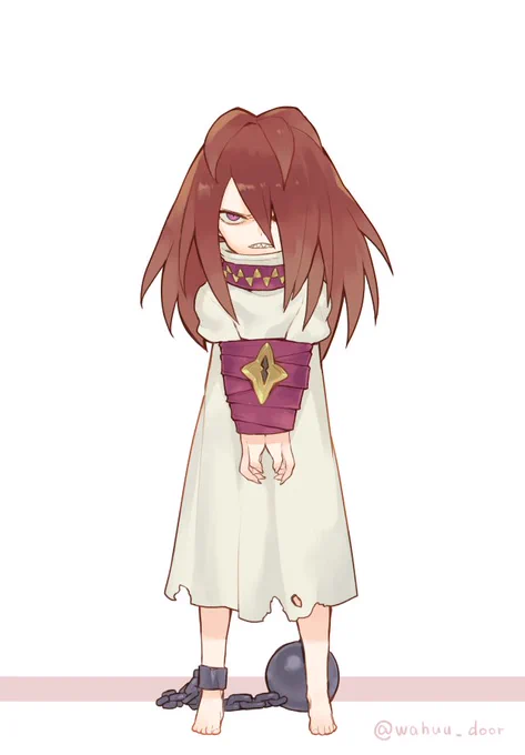 幼少期のカイン
拘束・魔人化はもっと大きくなってからだと思いますが、拘束をやめると誰かわからなくなりそうだったので元のイメージを優先しました。 