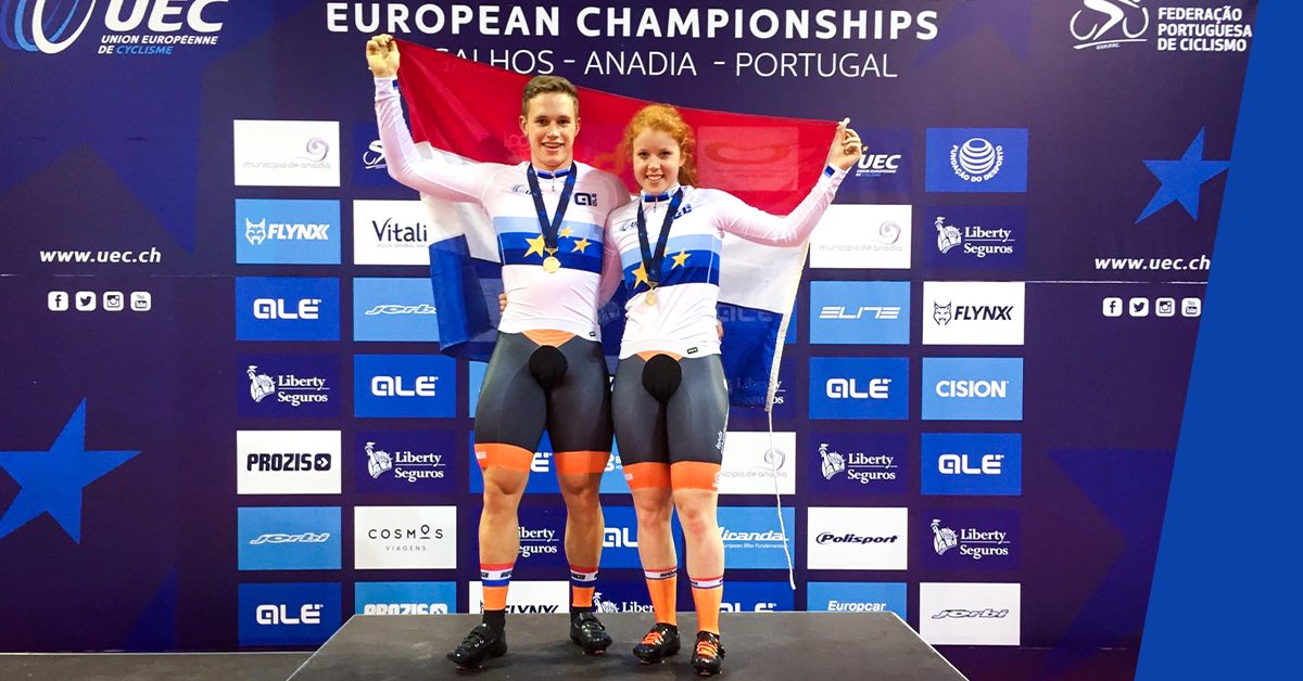 Vandaag dubbel goud 🥇🥇 op de Keirin tijdens het EK Baan U23 voor Harrie Lavreysen en Hetty van de Wouw!! #UEC