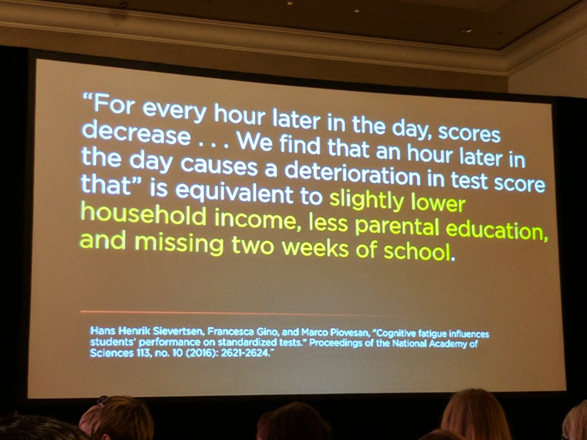 #iborl2017 <a href="/DanielPink/">Daniel Pink</a> - most people solve problems more effectively in the morning- big implications for students and when we learn #IB4ALL