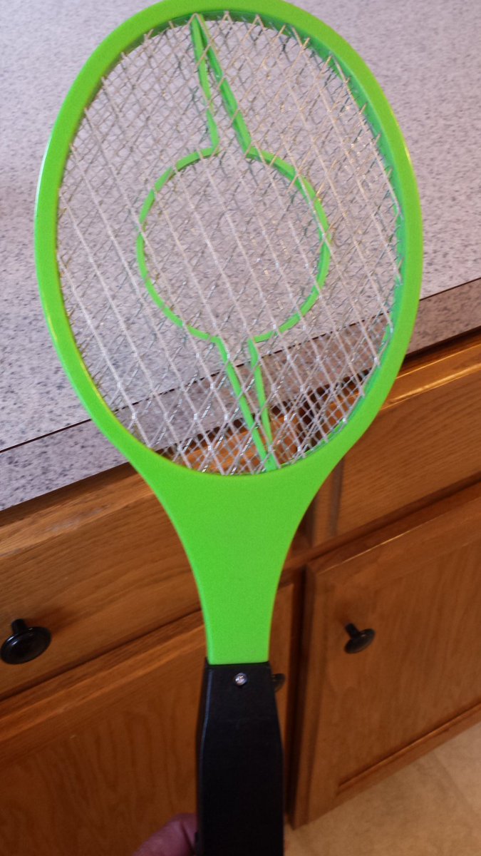 amy_shelden's tweet photo. Best invention ever! Combo fly swatter/ bug zapper. Live in fear flying pests! LIVE. IN. FEAR. β‘ #hateflies #hatejunebugs https://t.co/bxWoVHgQ05